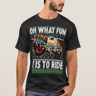 Oh What Fun It Is To Ride Funny Christmas Monster T-Shirt