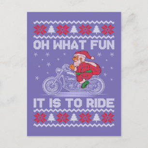 Oh What Fun It Is To Ride Funny Christmas Ugly Swe Postcard