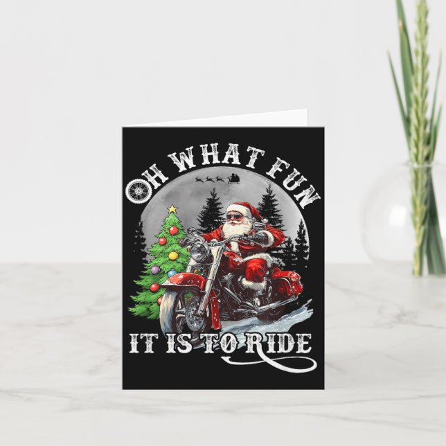 Oh What Fun It Is To Ride Funny Motorcycle Christm Card (Front)