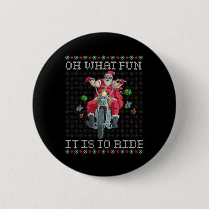 Oh What Fun It Is To Ride Motorcycle Christmas Gif 6 Cm Round Badge