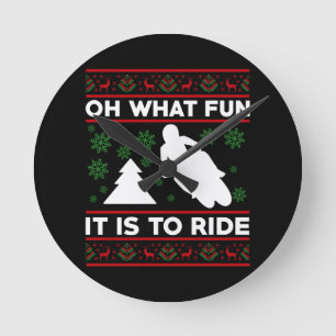 Oh What Fun It Is To Ride Motorcycle Dirt Bike Round Clock