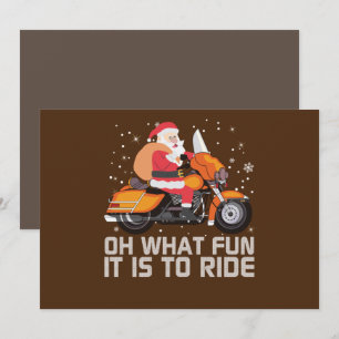 Oh What Fun It Is To Ride Santa Christmas Motorcyc Invitation