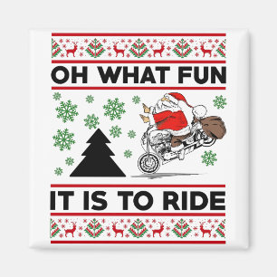 Oh What Fun It Is To Ride Santa Motocross Dirt Bik Magnet