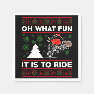 Oh What Fun It Is To Ride Santa Motocross Dirt Bik Napkin
