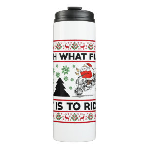 Oh What Fun It Is To Ride Santa Motocross Dirt Bik Thermal Tumbler