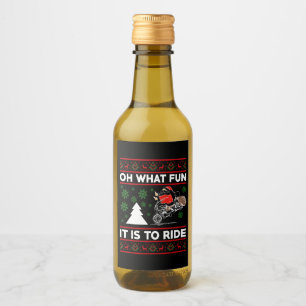Oh What Fun It Is To Ride Santa Motocross Dirt Bik Wine Label