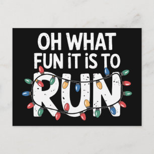 Oh What Fun It Is To Run Christmas Lights Runner Holiday Postcard