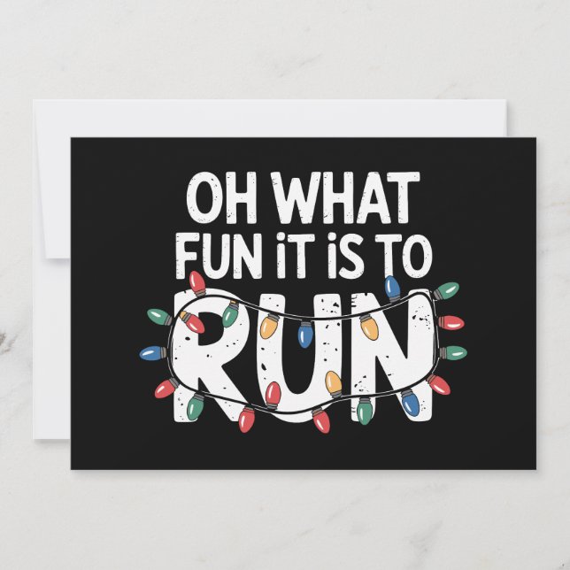 Oh What Fun It Is To Run Christmas Lights Runner Invitation (Front)