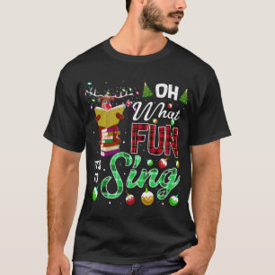 Oh What Fun It Is To Sing Music Reindeer Singing C T-Shirt