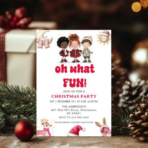 Oh What Fun,Kind Christma Holiday Party Invitation