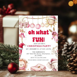 Oh What Fun,Kind Christma Holiday Party Invitation