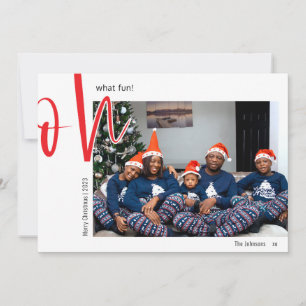 Oh what fun   Merry Christmas   Family Photo  Holiday Card