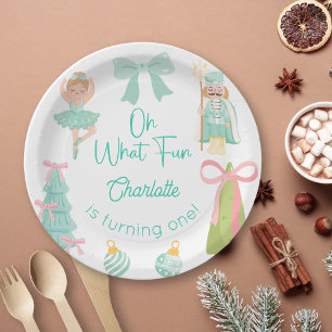 Oh What Fun Mint Nutcracker Birthday Paper Plate