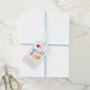 OH WHAT FUN modern cute colourful typography Gift Tags