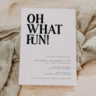 Oh What Fun! Modern & Minimalist Christmas Party Invitation