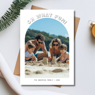 Oh What Fun Nautical Christmas Family Arch Photo Holiday Card