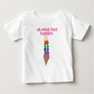 Oh what fun! Personalised first birthday ice cream Baby T-Shirt