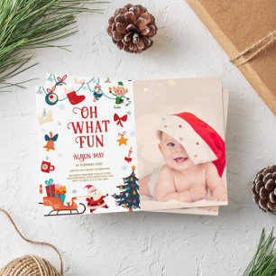 Oh What Fun Photo Birthday Invitation