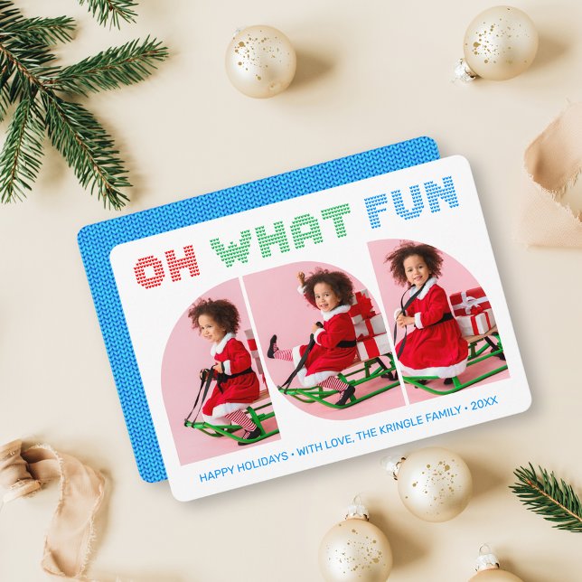 Oh What Fun Photo Christmas Greeting Card (Creator Uploaded)