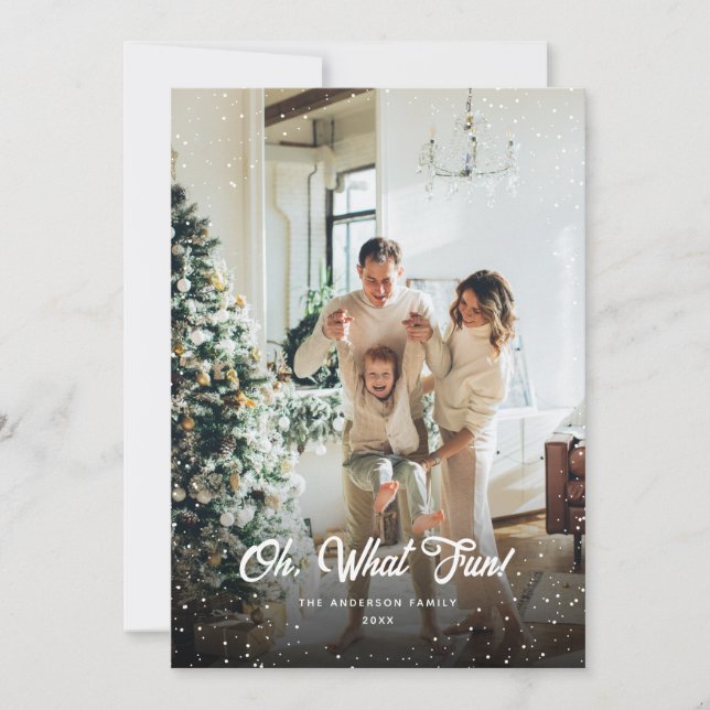 Oh, What Fun Photo Christmas Holiday Card (Front)