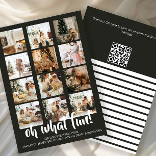 Oh What Fun Photo Christmas Personalised QR Code Holiday Card