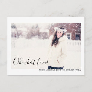 Oh What Fun Photo Merry Christmas Personalised Postcard