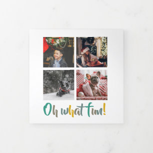 Oh What Fun Photo Personalised Christmas Tri-Fold Holiday Card