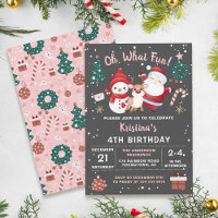 Oh What Fun Pink Black Christmas Birthday Party