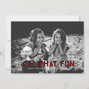 Oh What Fun Red Buffalo Plaid Christmas Card