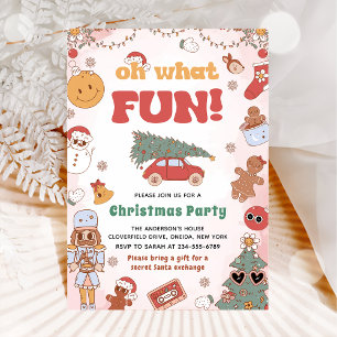 Oh What Fun Retro Christmas Party Invitation