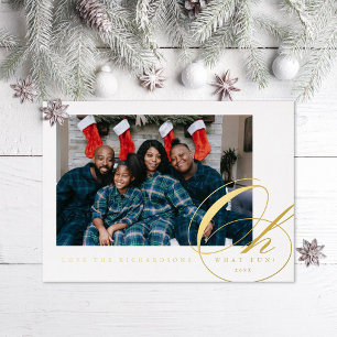 Oh What Fun Script Holiday Photo Foil Card