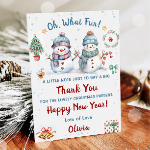 Oh What Fun Snow Christmas Party Thank You Invitation