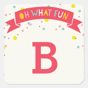 Oh What Fun Sweet Confetti Girl Birthday Sticker