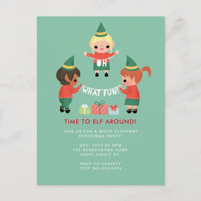 Oh What Fun! Time to Elf around. Postcard (Front)