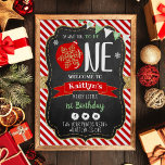 Oh What Fun To Be One! Christmas 1st Birthday Poster<br><div class="desc">Celebrate in style with this trendy 1st birthday welcome sign. The design is easy to personalise with your own wording and your family and friends will be thrilled when they see this fabulous party sign. Matching party items can be found in the collection.</div>