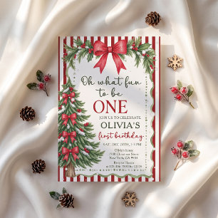 Oh What Fun To Be One Christmas Birthday Invitation
