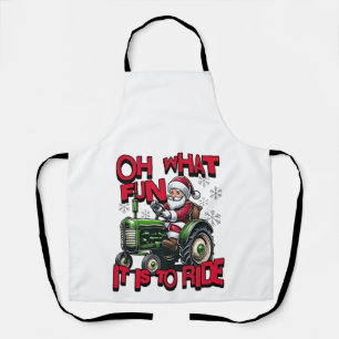 Oh What Fun To is it To Ride Christmas Farmers Apron
