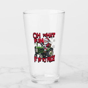 Oh What Fun To is it To Ride Christmas Farmers Glass