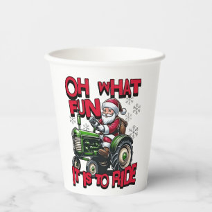 Oh What Fun To is it To Ride Christmas Farmers Paper Cups