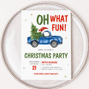 Oh What Fun Truck Christmas Party Invitation