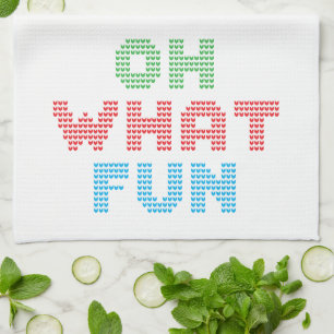 Oh What Fun Typography Christmas Tea Towel