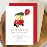 Oh What Fun Winter Car 1st Birthday Invitation<br><div class="desc">Oh What Fun Winter Car 1st Birthday  Invitation</div>