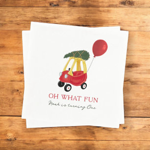 Oh What Fun Winter Car Kids Birthday Party  Napkin