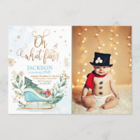 Oh What Fun Winter Sleigh Boy 1st Birthday