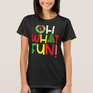 Oh What Fun Xmas Tree Costume Santa Hat Christmas T-Shirt