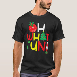 Oh What Fun Xmas Tree Costume Santa Hat Christmas T-Shirt