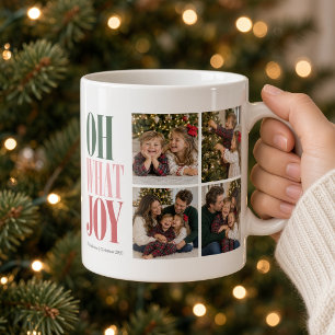 Oh What Joy Christmas Four Photo Collage Coffee Mug