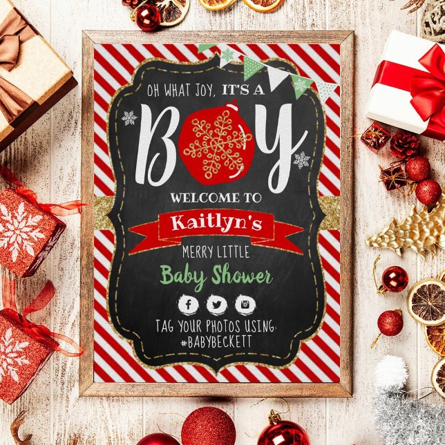 "Oh What Joy, It's A Boy!" Christmas Baby Shower Poster (Creator Uploaded)