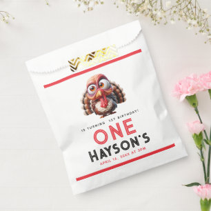 Oh what's fun Caricatures  Turkey 1st Birthday Favour Bag