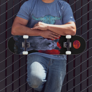 Oh Wolf Moon Goth Werewolf Skateboard